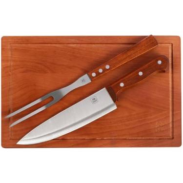 Imagem de Bel - Kit Churrasco Tabua Garfo e Faca
