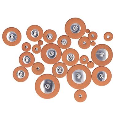 Imagem de RiToEasysports Almofada de Saxofone 25 Peças Com Ressonadores - Pele de Carneiro Marrom - Kit de Vedação Schall Loch para Reparo de Saxofone (saxofone soprano)