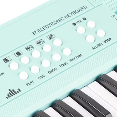 Imagem de RiToEasysports Piano Elétrico Com Teclado Musical BF-3738, 37 Teclas, 4 Ritmos, 4 Percussões, Volume Ajustável, Perfeito para Iniciantes e Educação Musical (Azul)