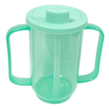 Imagem de Generic Copo com canudo para idosos, copo para beber, fácil de limpar, durável, 350 ml, balança transparente prática para cuidados com a cama de idosos com 2, Style C