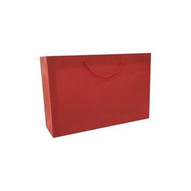 Imagem de Sacola de Papel Colorida 21x32x10cm, Papel Resistente para Lojas, Presentes, Eventos e Embalagens Comerciais 10 unidades(Vermelha)