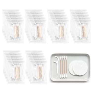 Imagem de LLHQAMT Kits de toucador a granel, penteadeira de hotel embrulhada individualmente, kit de penteadeira com almofadas de algodão, cotonetes e fio dental, adequado para viagens, hotéis e uso doméstico