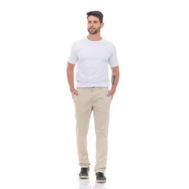 Imagem de Calça Masculina  Sarja Social Plus Size Preta Branca Homem - Black Jea