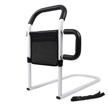 Imagem de Yaofafa Trilhos de cama para adultos idosos - trilho auxiliar de cama com barras de apoio e bolso de armazenamento, instalação sem ferramentas