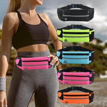 Imagem de Pochete fina de corrida, bolsa de ginástica, bolsa de corrida, cinto de dinheiro, suporte de telefone para corrida, caminhada, ciclismo, treino,, rosa, Cinto de corrida