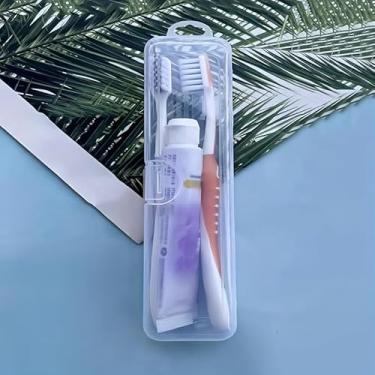 Imagem de 1 caixa de armazenamento de plástico transparente estilo boêmio com fecho de pressão - organizador de viagem retangular para escovas de dentes, lápis de sobrancelha e muito mais, estojo de viagem para