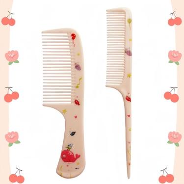 Imagem de 2 Pentes de cabelo pequenos e fofos, conjunto de mini pentes de cabelo, pente de cauda de rato de dente fino