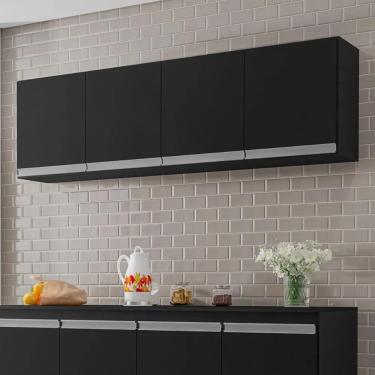 Imagem de Armario Aereo Texas 4pts 1,50m Preto Fosco