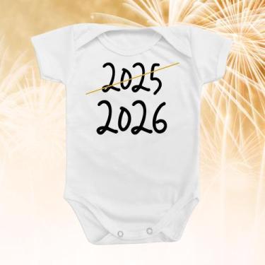 Imagem de Body de Bebê Roupinha Adeus 2025 Bem Vindo 2026 Reveillon Presente Tem