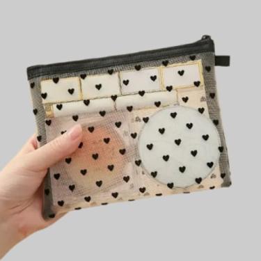 Imagem de Bolsas de Higiene Pessoal de Malha Suporte de Cosméticos Organizador de Higiene Pessoal Portátil com Zíper, Bolsa de Batom Perfeita para Moedas, Bolsa de Armazenamento de Mão - Para Mulheres
