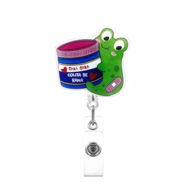 Imagem de Carretel retrátil de crachá com clipe de garra de 360° para porta-cartões de identificação, LINMEIZAI com confissão sapo, decorações de outono e inverno