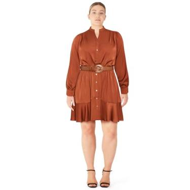 Imagem de City Chic Vestido feminino plus size - Rhea, Caramelo, 48