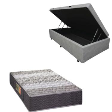 Imagem de Cama Box Baú Blindada com Colchão de Espuma Orthopedic - Solteiro 88x188 (CORINO CINZA)