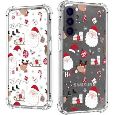 Imagem de COBATREE Capa de telefone de Natal para Samsung S24 FE, Natal transparente com Papai Noel, capa protetora à prova de choque macia para Samsung S24 FE 6,4 polegadas - Papai Noel