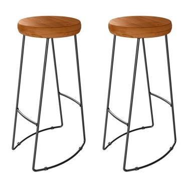 Imagem de Kit 2 Banquetas Altas Togo Industrial Peroba Rosa