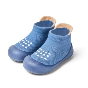 Imagem de Bearbay Sapatos de caminhada para bebês, antiderrapante, respirável, com sola de borracha macia, tênis para bebês meninos e meninas, Af-39 Azul, 6-9 meses
