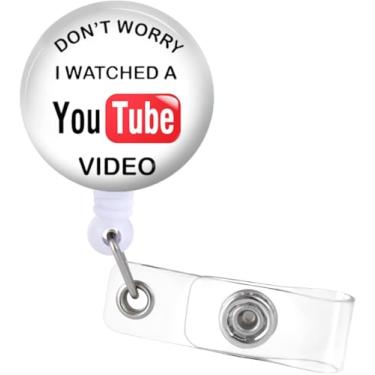 Imagem de Plifal Clipe para carretel de crachá - Don't Worry retrátil para crachá de identificação com clipe jacaré, enfermeira de escritório, enfermagem, trabalhador médico, acessórios para estudantes