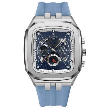 Imagem de Relógio De Quartzo Masculino Design Retangular à Prova D´gua Casual Azul Claro