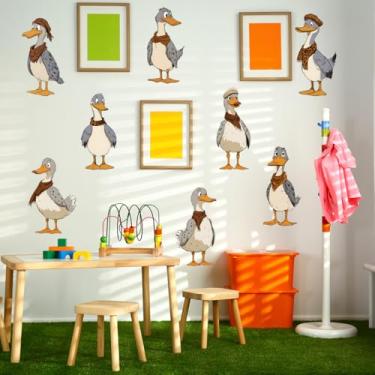 Imagem de Adesivos de parede de pato, adesivos removíveis vintage boho chique, adesivo de parede de pato boho, adesivos removíveis de parede de pato pequeno, decoração de arte de pato engraçado, para quarto de