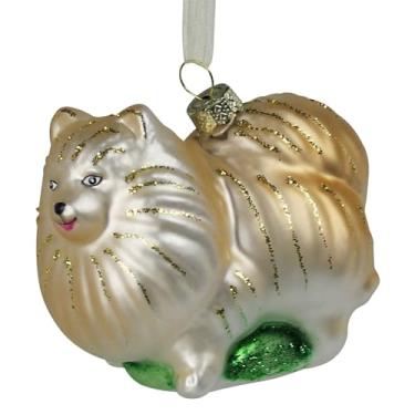 Imagem de HomArt Enfeite de cachorro da Pomerânia, 8,5 cm, vidro, multicolorido