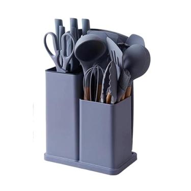 Imagem de Conjunto De UtensíLios De Cozinha Em Silicone | Conjunto Completo De Facas Afiadas(Cinza)