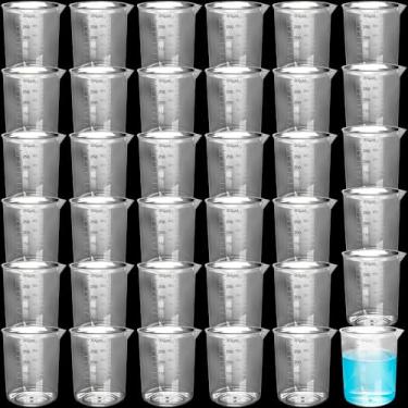 Imagem de Copo de plástico graduado, 36 peças, 300 ml, copos de mistura transparentes para experimento de medição de líquidos, atividades faça você mesmo, epóxi