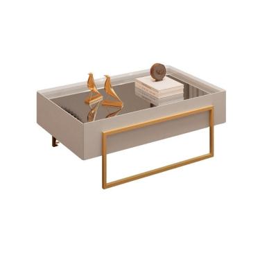 Imagem de Mesa De Centro Kika De Sala Hall Moderna Com Espelho Pes Em Metal Bali