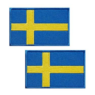 Imagem de JBSJBS Remendos bordados da bandeira da Suécia Patch de bandeiras suecas patch tático militar da Suécia decoração logotipo do time (pacote com 2)