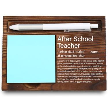 Imagem de Presente para professor pós-escola – decoração de mesa inspiradora, apreciação divertida do educador, acessório de escritório motivacional, suporte de notas adesivas de madeira, LQQ70