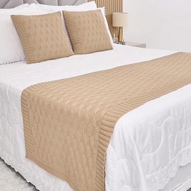 Imagem de Manta Tricot Cama Casal 3d - Somente a Peseira(Cáqui,Queen)