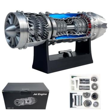 Imagem de J35 Fighter Jet Turbine Engine Model That Runs, Adjustable Speed Fighter Jet Aircraft Engine with LED Light (J35 Fighter Jet Engine -DIY Version)