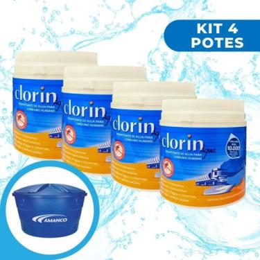 Imagem de Kit 4 Potes Clorin Purificador de Água Caixa d'água 10000 L