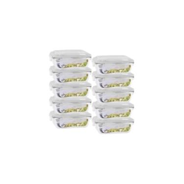 Imagem de Conjunto 3 Potes Herméticos Redondos de Plástico com Tampa, Transparente, 400ml/800ml/1800ml, Organizador para Alimentos