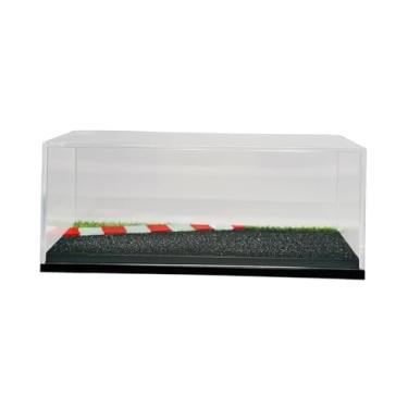 Imagem de Almencla Diorama em acrílico para exibição de carros em escala 1/64, com cena de pista de corrida e estacionamento, ideal para carrinhos de brinquedo e figuras