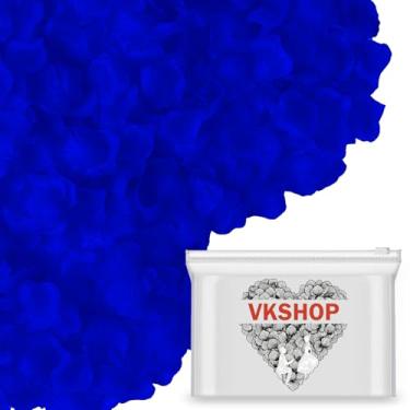 Imagem de VKshop 1200 pétalas de rosa azul – pétalas artificiais de flor de rosa falsa para o dia dos namorados, decorações de casamento, pedido romântico, aniversário, festa, decoração de corredor, florista