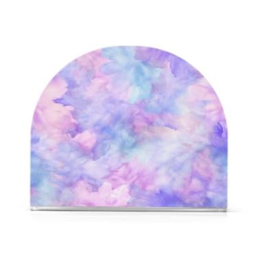 Imagem de Wassud Porta-guardanapos de acrílico flor tie dye lavanda, dispensador de guardanapo de papel moderno em forma de U para mesa, cozinha, sala de jantar, bancada 1 peça (comporta 50-60 guardanapos)