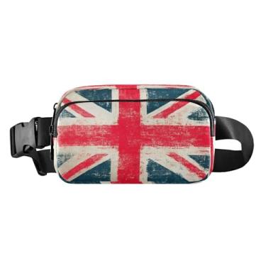 Imagem de CEBUGI Pochetes de caminhada para homens e mulheres, pochetes modernas com bandeira britânica resistente à água com cinto ajustável para treino, viagem, corrida