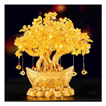 Imagem de Árvore de cristal da vida, citrino, árvore da sorte, decoração de casa de inauguração de casa, abertura de árvore de dinheiro artificial, decoração de mesa com pedras preciosas (tamanho: A) (B) (B