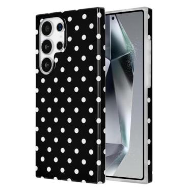 Imagem de Sunswim Capa para Galaxy S23 Ultra Cute Estética Bolinhas Macio Durável Silicone Slim Anti-riscos Anti-queda À Prova de Choque Capa Protetora para Meninas Mulheres - Preto