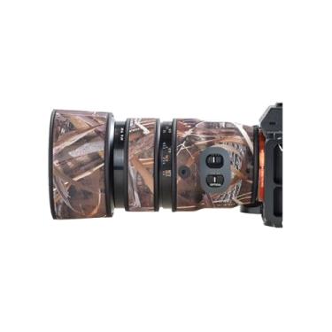 Imagem de Capa de lente para Sony FE 90 mm F/2.8 Macro G OSS camuflagem capa de proteção para lente de câmera (cor #Camuflagem de grama murcha - à prova d'água)