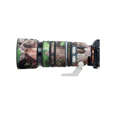 Imagem de Capa de lente para Sony FE 100-400 mm F/4.5-5.6 GM camuflagem capa de proteção para lente de câmera (cor # camuflagem folha verde - à prova d'água) capa de chuva