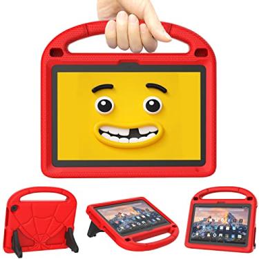 Imagem de Capa para tablet infantil de 20.3 cm, não serve para tablets Onn TCL 20.3 cm, capa infantil leve à prova de choque Patamiyari com suporte de alça - vermelho claro