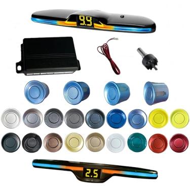 Imagem de SANDETOUN Kit de sensor de estacionamento kit de sensor de reserva sensor reverso para carro 18 opções de cores para sondas ajustável alarme volume profissional sensor de reversa para carro assistente