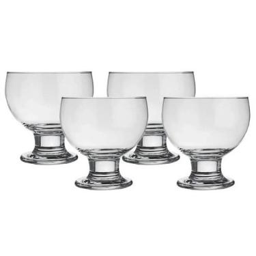 Imagem de Conjunto de Sobremesa 4 Peças em Vidro Jogo de Taças de Sobremesa 400m