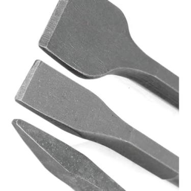 Imagem de Conjunto de Ponteiras para Martelete, 3 Peças, 25cm, Talhadeira Pá 14x40mm, Talhadeira Chata 14x20mm, Ponteira 14mm, Modelo FBG-3305