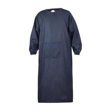 Imagem de Amagogo de soldagem com mangas, em denim grosso e ao desgaste, ideal para trabalhos domésticos, culinária, soldagem, pintura e forjamento, Comprimento 120cm