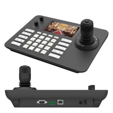 Imagem de Controle de joystick para câmera Runpu NDI PTZ, Prévia em tempo real com tela LCD de 5'' Controle de joystick 4D Suporte ao teclado PoE Onvif RJ45 para Live/Eventos/Transmissão ao vivo da igreja RP-S3