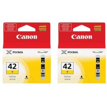 Imagem de Canon CLI-42 Cartucho de tinta amarela para impressora a jato de tinta Pixma PRO-100, pacote com 2