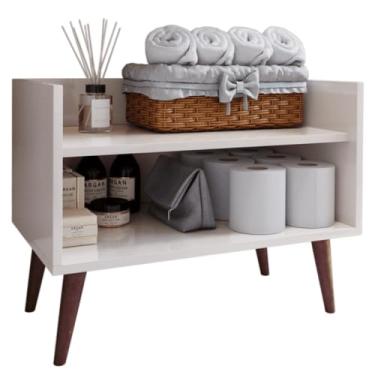 Imagem de Gabinete de Chão Armário Com Nicho Multiuso Organizador Pia Banheiro (Off White)