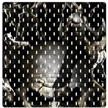 Imagem de Pegboard Setup Gamer Premium Organizador Estampado, Branco ou preto 59x59cm HOME OFFICE TOP DEMAIS pegboard (ESTAMPA - KRATOS)